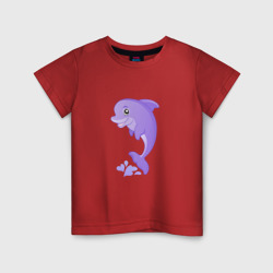Улыбающийся дельфин – Детская футболка хлопок с принтом купить со скидкой в -20%
