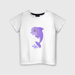 Улыбающийся дельфин – Детская футболка хлопок с принтом купить со скидкой в -20%