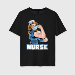 Женская футболка хлопок Oversize Good nurse