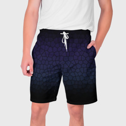 Мужские шорты 3D Чёрно-фиолетовый мозаика крупная