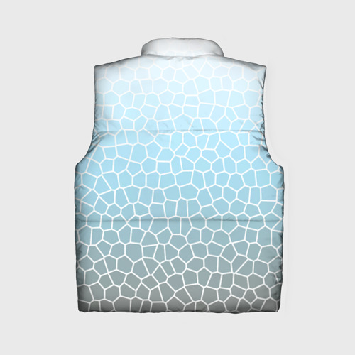 Женский жилет утепленный 3D с принтом Светлый серо-голубой паттерн мозаика, вид сзади #1