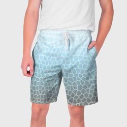 Мужские шорты 3D Светлый серо-голубой паттерн мозаика