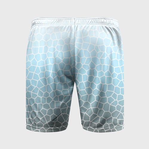 Мужские шорты спортивные Светлый серо-голубой паттерн мозаика, цвет 3D печать - фото 2