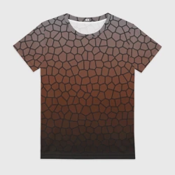 Женская футболка 3D Коричневый градиент мозаика