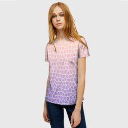 Женская футболка 3D Паттерн мозаика светло-сиреневый - фото 2