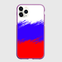 Чехол для iPhone 11 Pro матовый Триколор штрихи