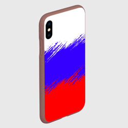 Чехол для iPhone XS Max матовый Триколор штрихи - фото 2