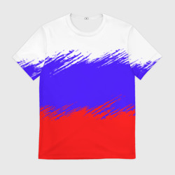 Мужская футболка 3D Триколор штрихи