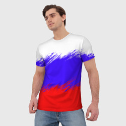 Мужская футболка 3D Триколор штрихи - фото 2