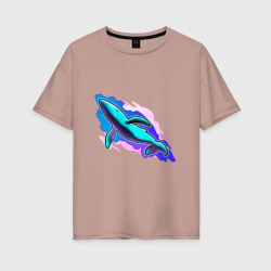 Whale – Женская футболка хлопок Oversize с принтом купить со скидкой в -16%