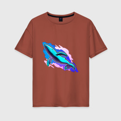 Женская футболка хлопок Oversize Whale