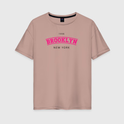 Женская футболка хлопок Oversize Неоновый Бруклин