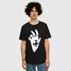 Мужская футболка хлопок Oversize Трафальгар Д Ватер Ло руки - фото 2