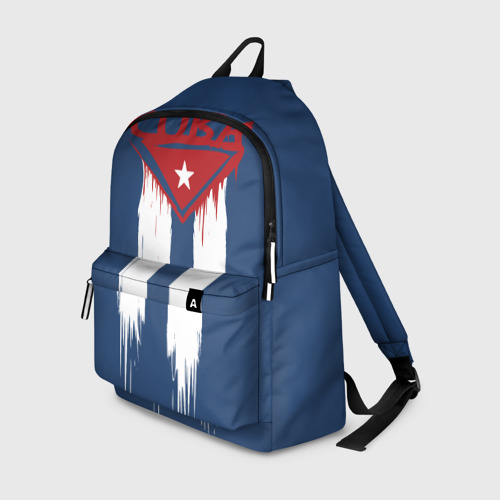 Рюкзак 3D Кубинский флаг на синем фоне 