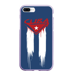 Чехол для iPhone 7Plus/8 Plus матовый Кубинский флаг на синем фоне 