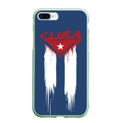 Чехол для iPhone 7Plus/8 Plus матовый Кубинский флаг на синем фоне 