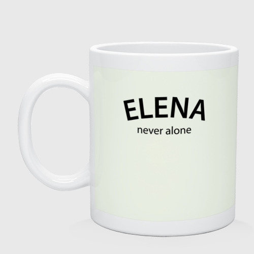 Кружка керамическая Elena never alone - motto, цвет фосфор