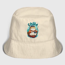 Мужская панама хлопок Саша рыбак - толстый кот рыжий