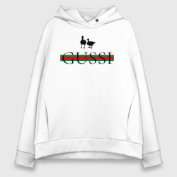 Женское худи Oversize хлопок Гусси - надпись