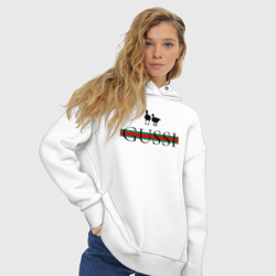 Женское худи Oversize хлопок Гусси - надпись - фото 2