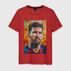 Мужская футболка хлопок Портрет лионеля месси