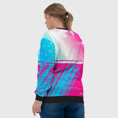 Женский свитшот 3D Borussia neon gradient style посередине, цвет 3D печать - фото 7