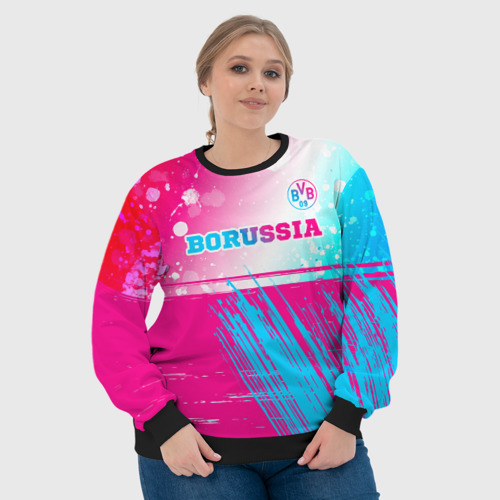 Женский свитшот 3D Borussia neon gradient style посередине, цвет 3D печать - фото 6