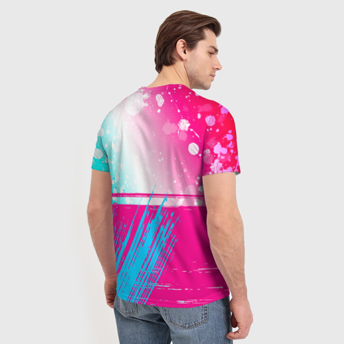 Мужская футболка 3D Borussia neon gradient style посередине, цвет 3D печать - фото 4