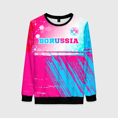 Женский свитшот 3D Borussia neon gradient style посередине, цвет 3D печать