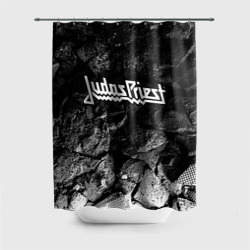 Штора 3D для ванной Judas Priest black graphite