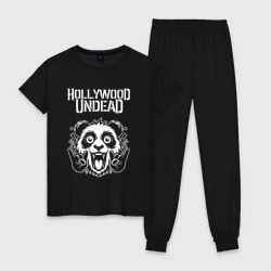 Женская пижама хлопок Hollywood Undead rock panda