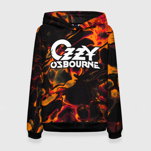 Женская толстовка 3D Ozzy Osbourne red lava, цвет 3D печать