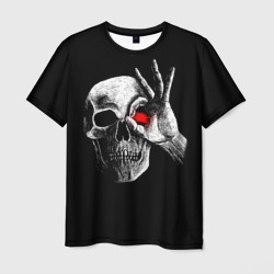 Мужская футболка 3D Скелет светящийся глаз