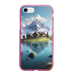 Чудесный день на берегу озера в горах – Чехол для iPhone 7/8 матовый с принтом купить