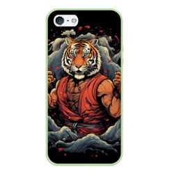 Тигр в стойке  тайский бокс – Чехол для iPhone 5/5S матовый с принтом купить