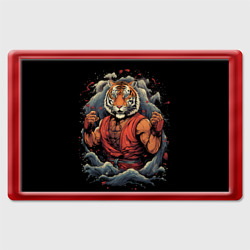 Тигр в стойке  тайский бокс – Магнит 45*70 с принтом купить