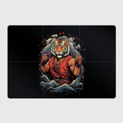 Тигр в стойке  тайский бокс – Магнитный плакат 3Х2 с принтом купить