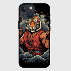 Тигр в стойке  тайский бокс – Чехол для iPhone 13 mini с принтом купить