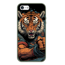 Тигр в стойке  тайский  бокс – Чехол для iPhone 5/5S матовый с принтом купить