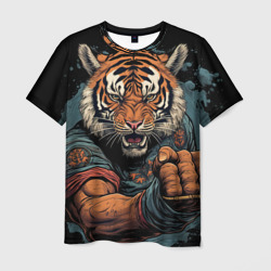 Тигр в стойке  тайский  бокс – Мужская футболка 3D с принтом купить со скидкой в -26%