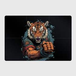 Тигр в стойке  тайский  бокс – Магнитный плакат 3Х2 с принтом купить