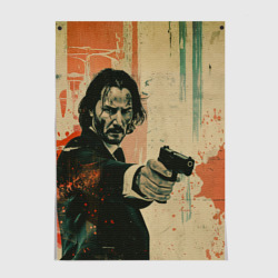 Джон Уик с пистолетом – Постер с принтом купить