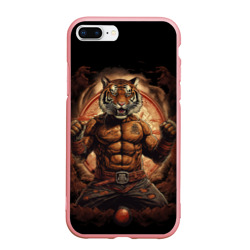Чехол для iPhone 7Plus/8 Plus матовый Муай - Тай боевой тигр в перчатках