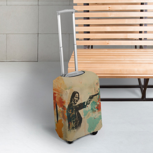 Чехол для чемодана 3D Джон Уик в стиле гранж, цвет 3D печать - фото 3