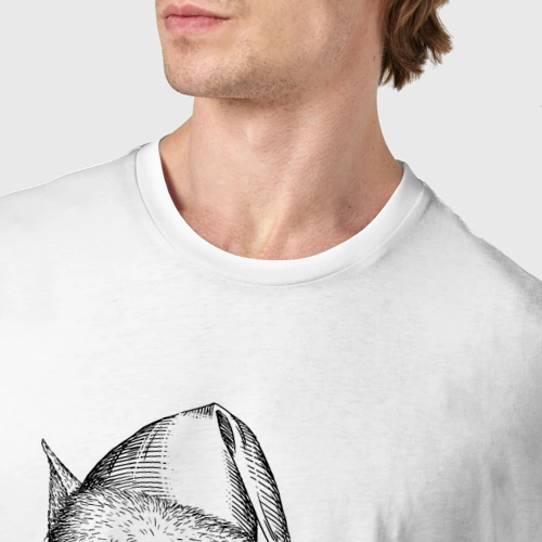 Мужская футболка хлопок с принтом Новогодняя хрюшка, фото #4