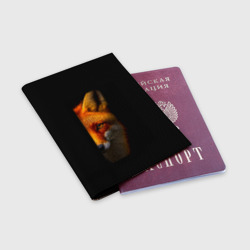 Обложка для паспорта матовая кожа Морда рыжей лисы - фото 2