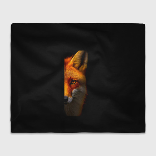 Плед 3D Морда рыжей лисы, цвет 3D (велсофт)