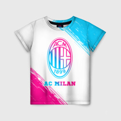 Детская футболка 3D AC Milan neon gradient style