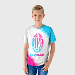 Детская футболка 3D AC Milan neon gradient style - фото 2