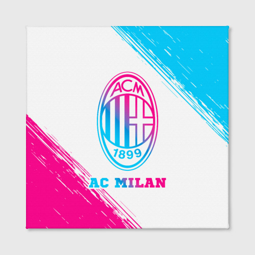 Холст квадратный AC Milan neon gradient style, цвет 3D печать - фото 2